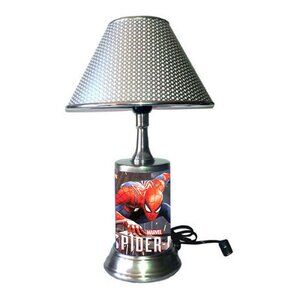 Spider-Man lamp with chrome finish shade, Spider Man